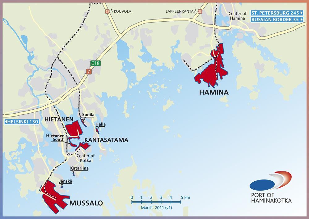 32/58 6.6 Satamat Kymenlaakson alueella toimii vuonna 2011 perustettu HaminaKotka Satama Oy, joka on Kotkan ja Haminan kaupungeissa satamatoimintoja hallinnoiva osakeyhtiö.