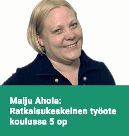 Ratkaisukeskeiset menetelmät Ratkaisukeskeinen työote koulussa 5 op ISBN 978-952-6664-33-0 Tutustut ratkaisukeskeiselle lähestymistavalle perustuvaan työmenetelmään, jonka avulla saat kontaktin