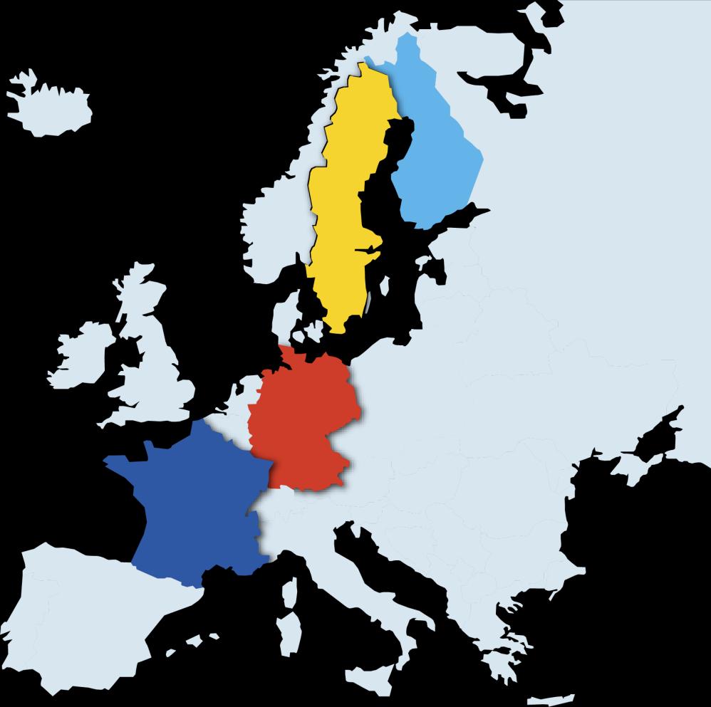 Rautateiden tavaraliikenne Ranska, Saksa, Ruotsi, Suomi Tonnikilometriä, miljardeja