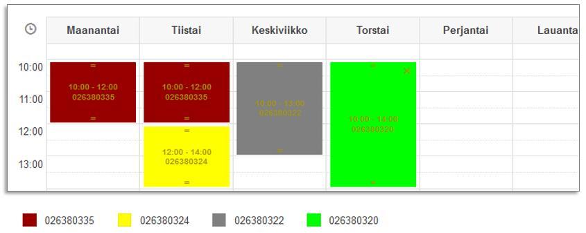 Aikataulu tulee tallentaa aina muutoksien jälkeen. Tallenna-valinta on automaattisesti tarjolla käyttöliittymän oikeassa alareunassa, kun asetuksiin tehdään muutoksia.