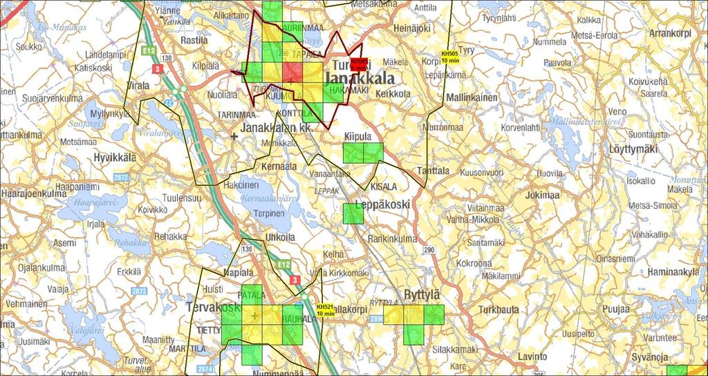 resurssit ja toimintavalmius (mahdolliset poikkeamat toimintavalmiuden suunnitteluohjeesta punaisella) Riskialue 1 yksikkö Tehokas pelastustoiminta (4 savusuk.