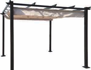 Sun PERGOLA 3x3 m 144182 249,90 (399,90) musta pulverimaalattu alumiinirunko tolpat 80 x80 mm poikkipuut