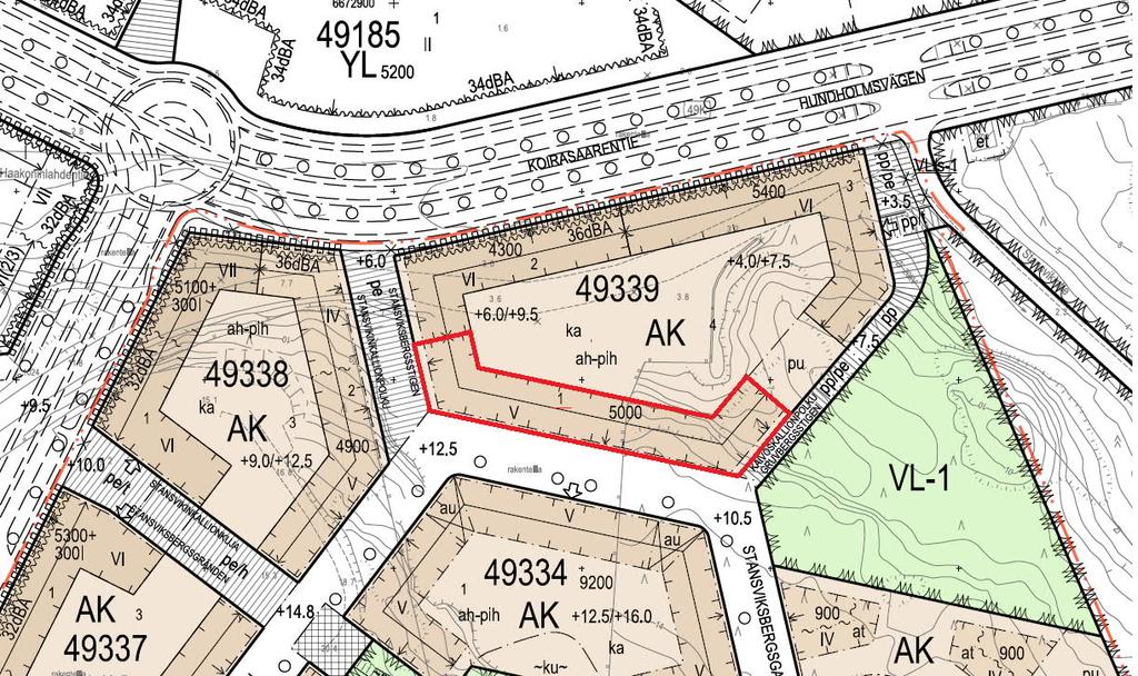 eroja - hyödyntävien kerros- ja pientalojen aluetta.