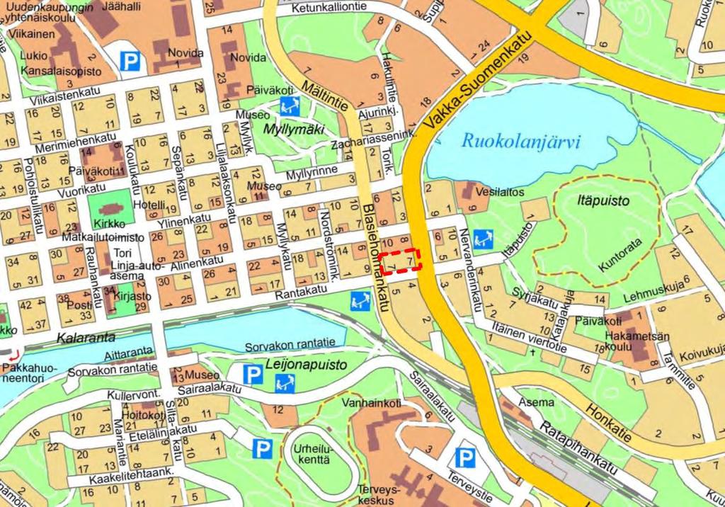 IV kaupunginosan korttelin 7 asemakaavamuutos, kaavaselostus Uudenkaupungin kaupunki, Kaupunkisuunnittelu Sivu 3 / 15 1.