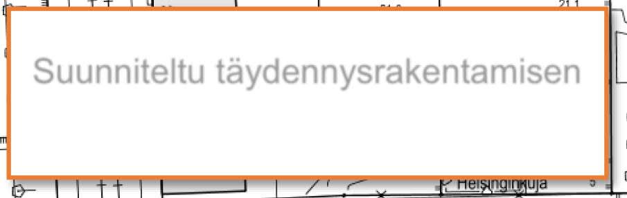 tavoitteet ja alue Helsinginkujan varteen suunnitellaan täydennysrakentamista.