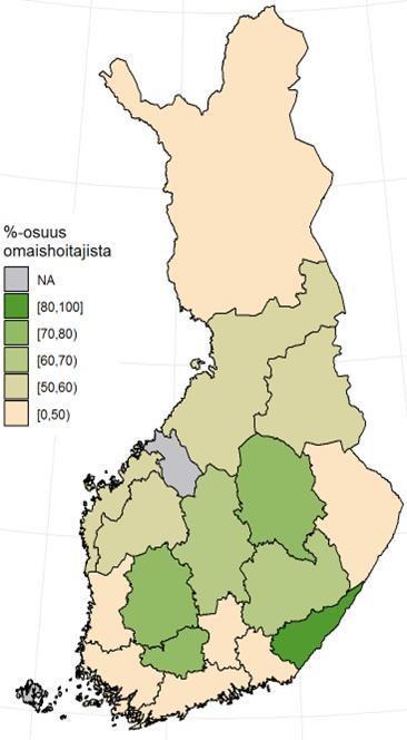 3. Omaishoidon vapaat Omaishoitajien vapaiden käytössä on alueellista vaihtelua Etelä-Karjalassa lähes kaikki (99 %) omaishoitajat pitivät lakisääteisiä vapaitaan vuonna 2017, toiseksi eniten vapaita