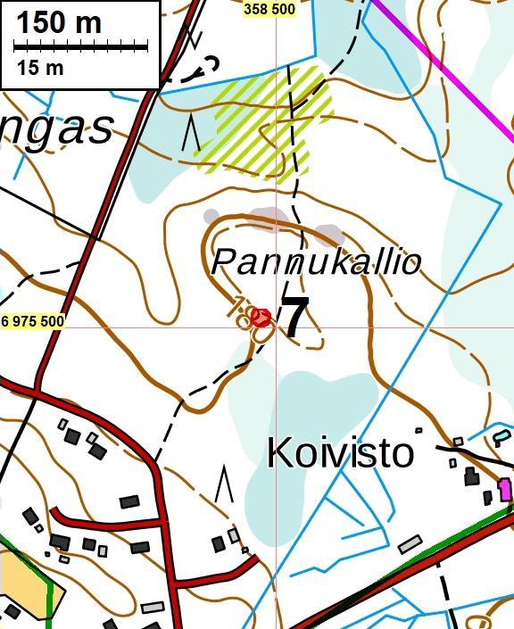 16 Paikalla on halkaisijaltaan noin 10 metrinen tervahauta, josta vallin osuus on á 1,4 metriä.