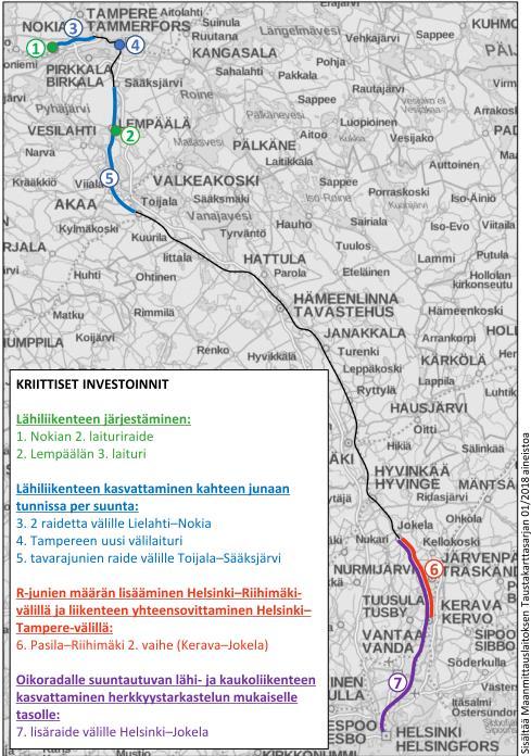 Vuoden 2040 tilanteessa on ratainfraa täydennetty vuoden 2030 jälkeen seuraavin investoinnein: 3. raide Toijala Sääksjärvi-välillä (tavarajunat) 2. raide Lielahti Nokia-välillä 5. ja 6.