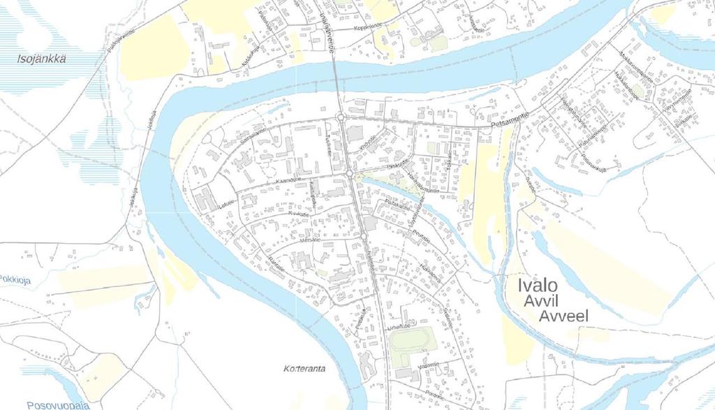 1. PERUS- JA TUNNISTETIEDOT1. PERUS- JA TUNNISTETIEDOT 1.1 Kaava-alueen sijainti Suunnittelualue sijaitsee Ivalon keskustan välittömässä läheisyydessä.