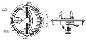 6+GB30 54 17 ILMASUUTIN KC Ø 73,4 MM JOUSIKIINNITYS Pyöritettävä ilmasuutin,