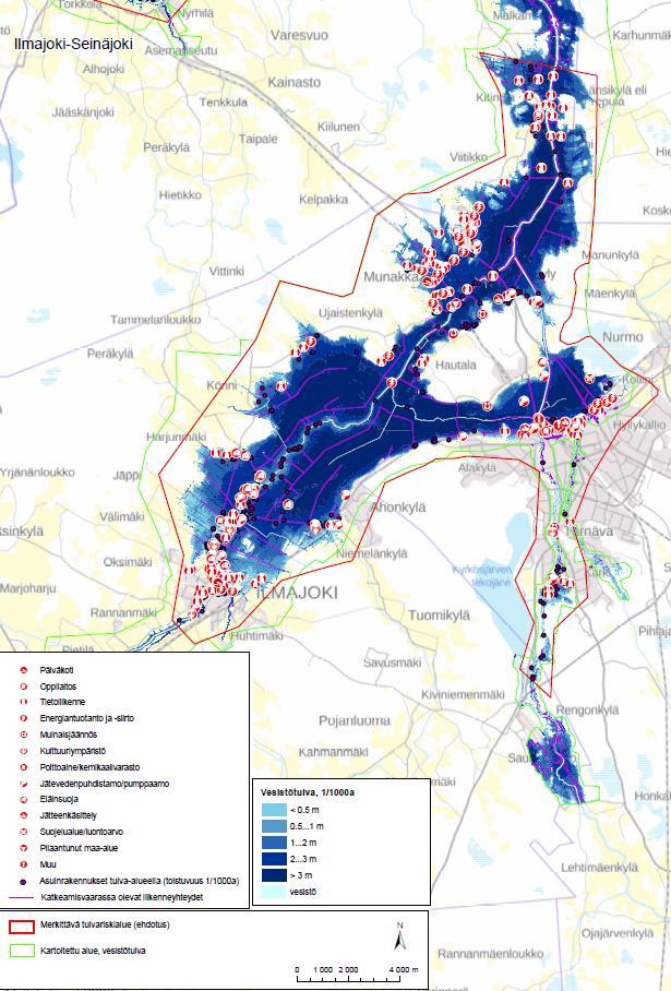 Kyrönjoen vesistöalueen merkittävien tulvariskialueiden tulvariskit (1/3) Ilmajoki-Seinäjoki Perusteet ehdotukselle (Laki tulvariskien hallinnasta 620/2010, 8 ) Vahingollinen seuraus ihmisten