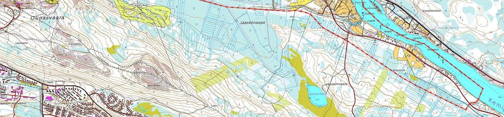 SUUNNITTELUALUE Suunnittelualue sijaitsee Rovaniemen keskustan läheisyydessä Kemijoen eteläpuolella Ounasvaaran ja joen välisellä alueella. Alueen läpi kulkee maantie 9421.