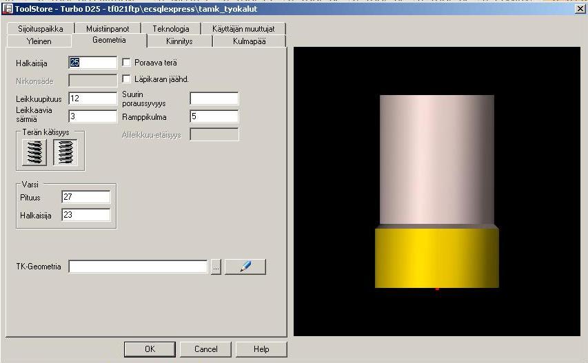 13 4.2 Edgecam ja Microsoft SQL Server tietokanta Edgecam CAM-ohjelmisto on hankittu tuotantotekniikan laboratorioon siitä syystä, että se käyttää työkalutietojen tallentamiseen avointa