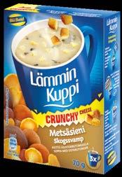 Lämmin välipalavaihtoehto Lämmin Kuppi -keitot ovat tunnettu ja luotettu