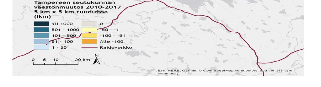 siirtymä reunoilta kohti