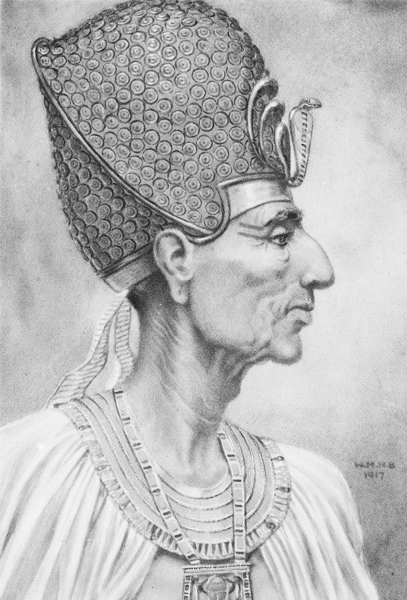 Ramses II muotokuva päin. Toisin kuin Amun, Aten ei kommunikoinut palvojilleen ja välitti jumalallisia visioita ainoastaan kuninkaalle.