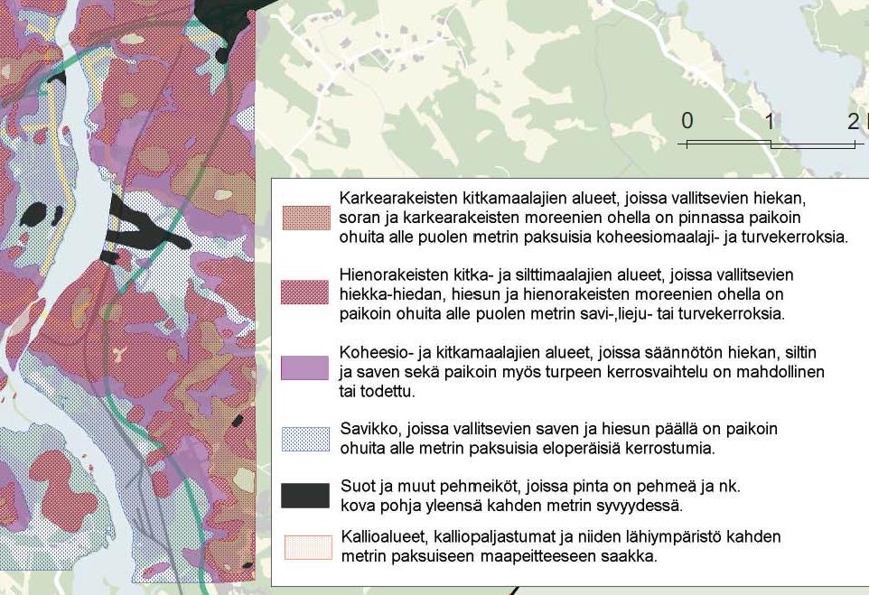 Imatran rakennusgeologisen aluejaon mukaan kaava-alueen maaperä on savikkoa, joissa vallitsevien saven ja hiesun päällä on