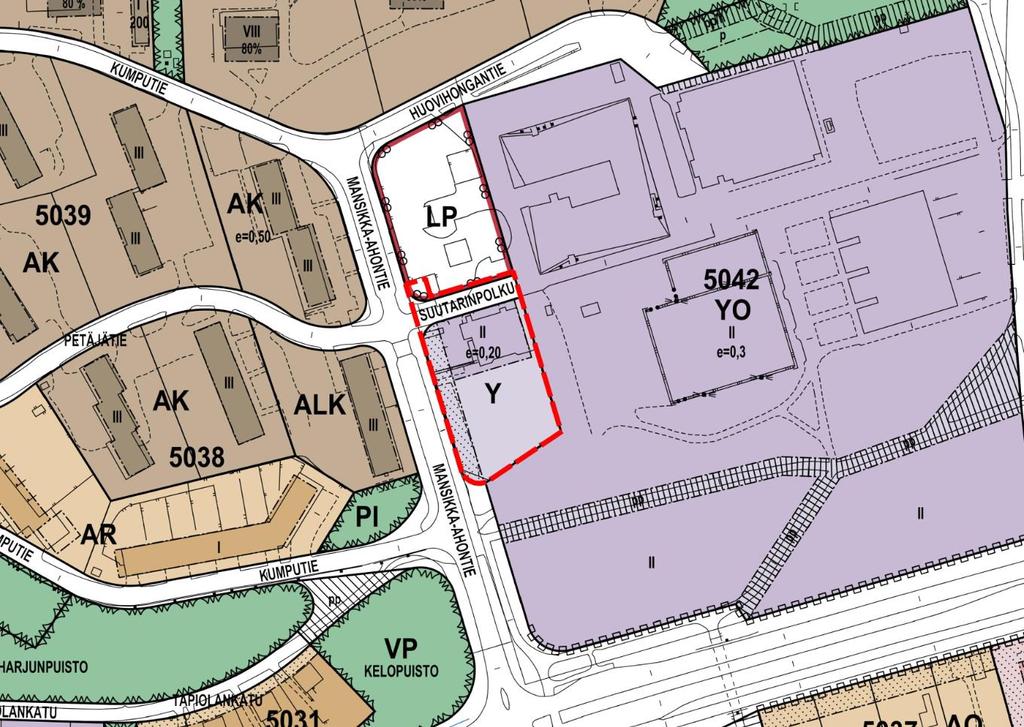 Asemakaava Alueella on voimassa kaksi asemakaavaa, jotka ovat hyväksytty 30.9.1959 ja 18.10.1988. Kaavamuutoksen kohteena oleva tontti on merkitty yleisten rakennusten korttelialueeksi (Y).