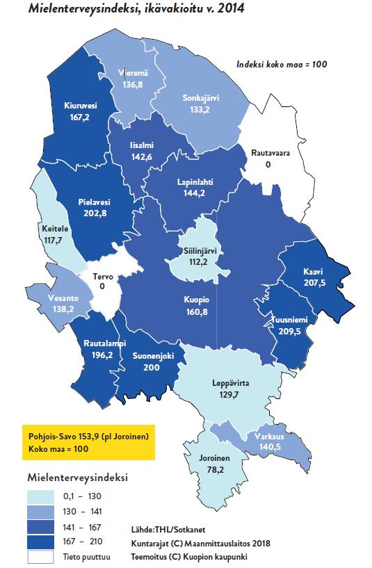 maata enemmän Väestöön suhteutettuna huostassa olleita lapsia on Pohjois- Savossa eniten koko maassa (1.