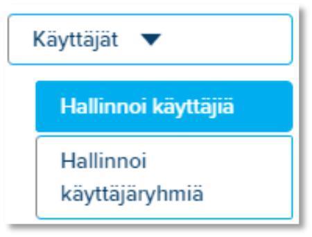 Käyttäjän luominen ja hallinta Uuden käyttäjän luominen Yhtiötason asetuksissa käytettävissä olevat vaihtoehdot on