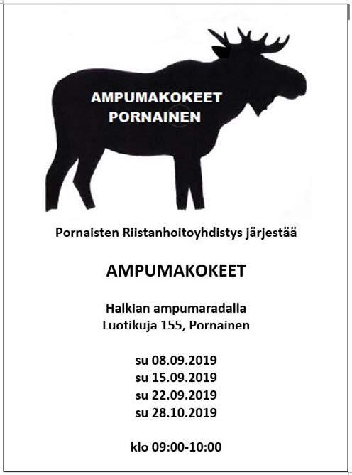 Hangö udds jaktvårdsförening / Hankoniemen riistanhoitoyhdistys Skjutprov, Bågprov/ Ampumakokeita,Jousikokeita 2019 05.06.2019 klo 16:30 19:00 12.06.2019 klo 16:30 19:00 07.08.2019 klo 16:30 19:00 14.