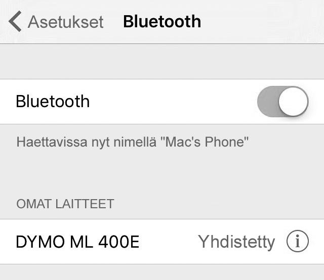 Tarrojen tulostaminen mobiililaitteesta Voit suunnitella ja tulostaa tarroja MobileLabeler Label Maker -tulostimella DYMO Connect -mobiilisovelluksen kautta.