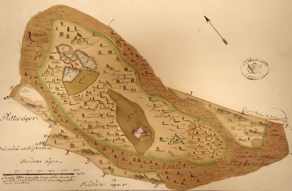 8 Ote Karkkolan kartasta v. 1734. Tulos Nyt tutkitulta alueelta ei ennestään tunnettu muinaisjäännöksiä. Salpalinjan varustuksia alueelta tunnettiin kahdessa maastonkohdassa.