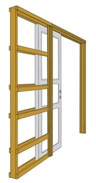 HDF-pinta 42 x 92 mm, palo- ja äänitiivistetty Tammikynnys palo- ja äänitiivistyksellä Karmissa ja kynnyksessä Lukkorunko