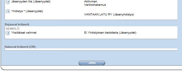 Näet rajaavan kriteerin myös seuraavassa