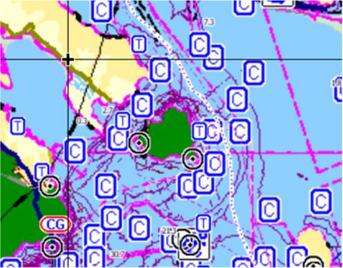 C-MAP-kartat Tässä luvussa kuvataan kaikki C-MAP-karttojen valikkovaihtoehdot. Toiminnot ja valikon vaihtoehdot voivat vaihdella käytössä olevien karttojen mukaan.