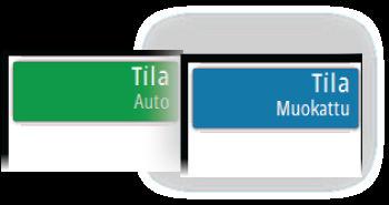 Minuuttimerkit Määrittää, näytetäänkö minuuttimerkitsinviiva (A) kuvassa. Kukin musta ja valkoinen raita viivassa kuvaa yhtä minuuttia.