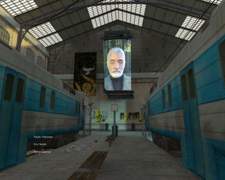 KUVA 4, Half-Life 2, huomiopiste-esimerkki. (Valve 2002) 3.63 Visuaaliset vihjeet Visuaalisiin vihjeisiin perustuvien huomiopisteiden luominen realistiseen ympäristöön voi olla ongelmallista.