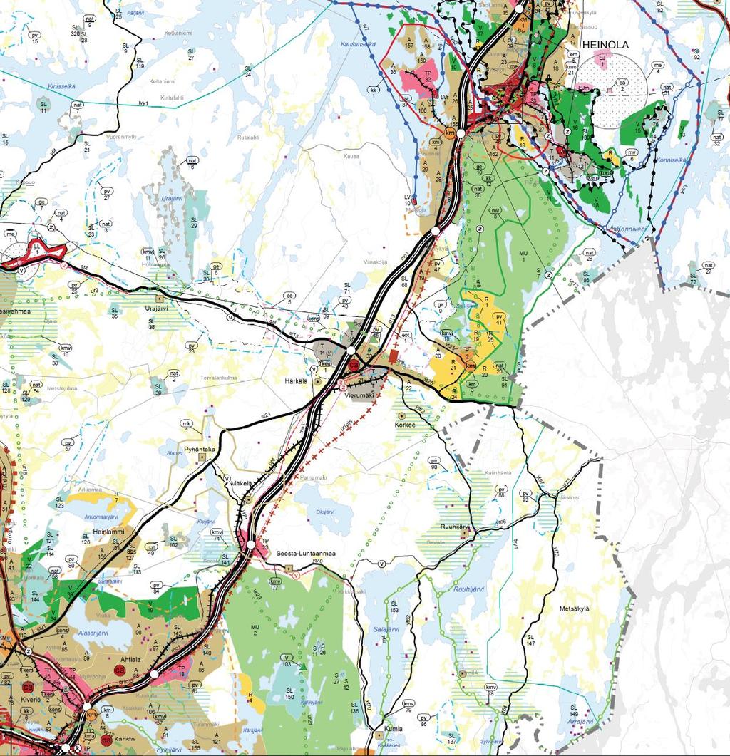 Itään suuntautuvat radat