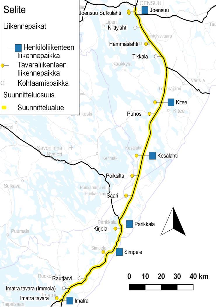 Imatra-Joensuu nopeudennosto Tarveselvitys valmistui 4/2018 Tavoitteena löytää kustannustehokkaimmat toimenpiteet henkilöjunien matka-ajan lyhentämiseksi Imatra-Joensuu-radan nykyinen suurin nopeus