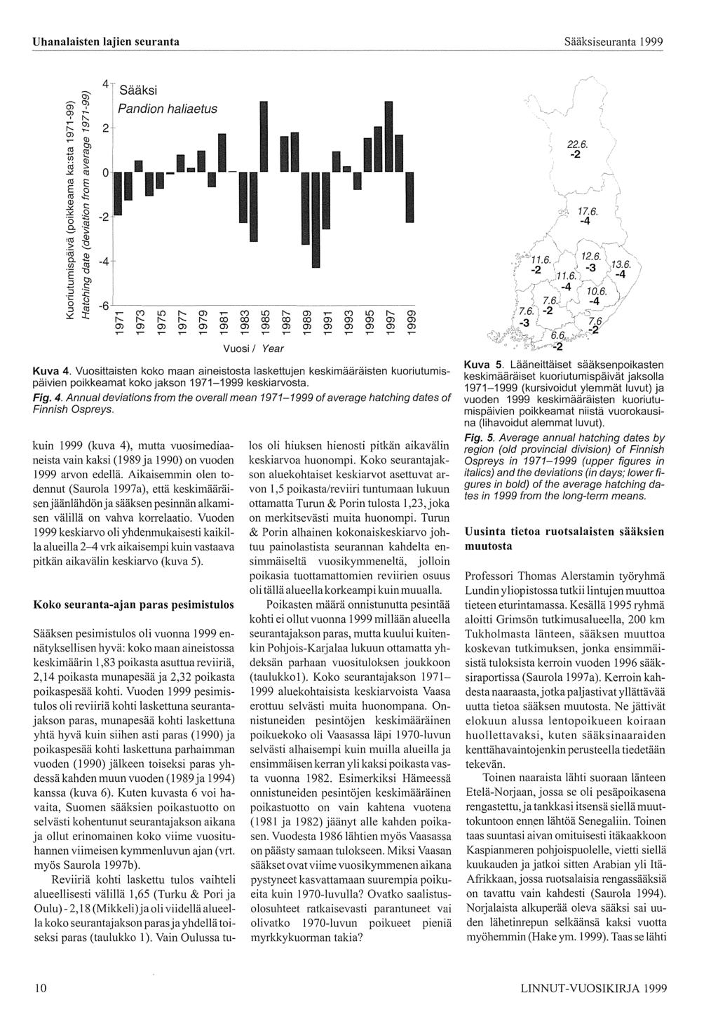 O)' ) ~ q, ;: T"" ) I'- ).,_ 4 ' Sääksi 22.6. -2 17.6. -4-41 -6;.,..- C".) ) ).,..-.,..- LO ) ).,..-.,..- ) ).,..-.,..- C".) LO ).,..- C".) LO ) ro ro ro ro ro ) ) ) ) ) ) ) ) ) ) ) ) ) ) ).,..-.,..-.,..-.,..-.,..- Vuosi/ Year Kuva 4.