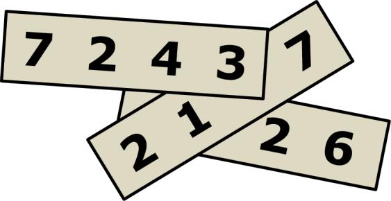 sivu 5 / 22 4 pistettä 9. Kolme nelinumeroista lukua on kirjoitettu kuvan paperilapuille. Näiden lukujen summa on 11 126. Mitkä numerot ovat piilossa?