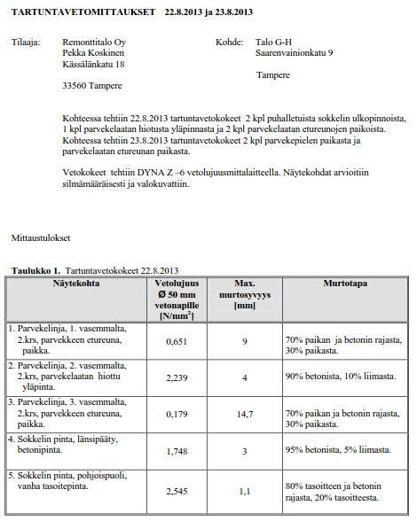 5 Vetolujuuden ja tartuntalujuuden