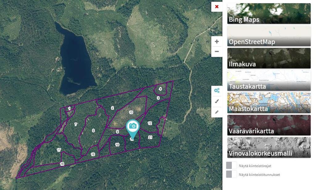 Karttatasot Karttanäkymä voidaan vaihtaa painamalla haluttua karttatasoa.