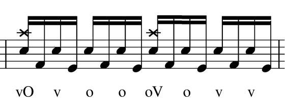 Kutsun tätä komppia nimellä reverse flam paradiddle blast.