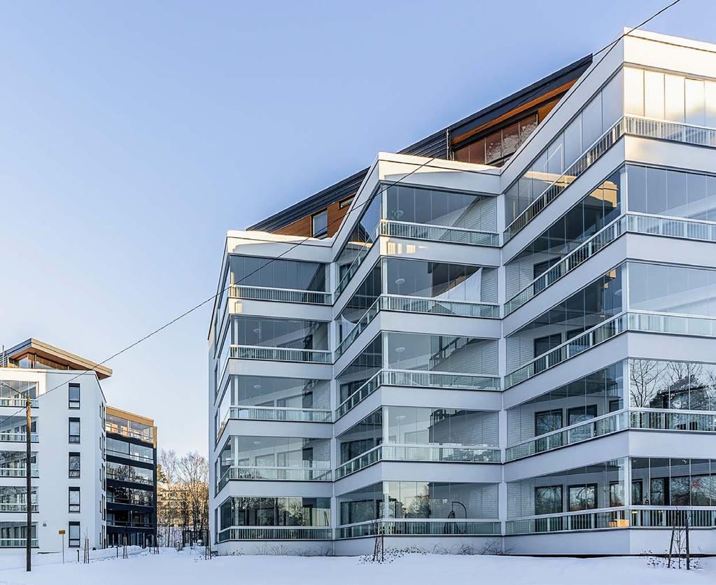 Valokuva aiemmin valmistuneista Villenpuisto I:sta ja II:sta Rauhallinen puutarhakaupunginosa Funkkiskorttelistaan ja ainutlaatuisesta Turun vanhasta hautausmaasta tunnetussa Vasaramäen vehreässä