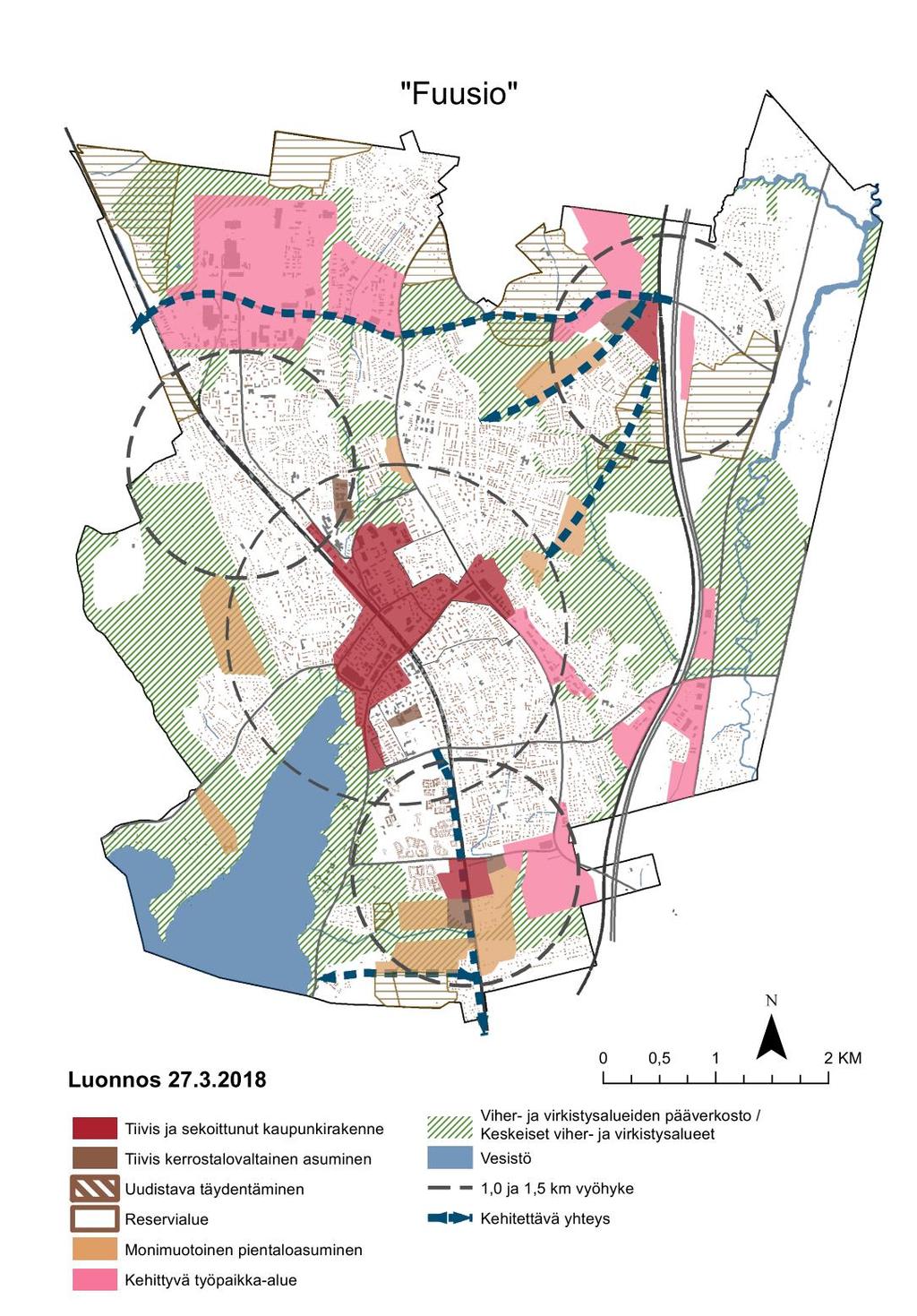 Uusi Yleiskaava lähtökohtana Esitettävässä vaihtoehdossa VE1 kaupungin kasvu ja investoinnit suunnataan 2020-luvulla keskustaan ja etelään (Ainolan alue).