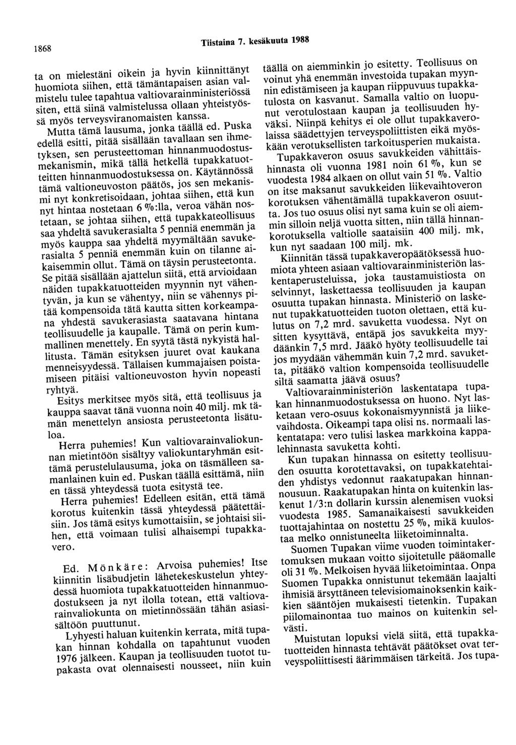 1868 Tiistaina 7.