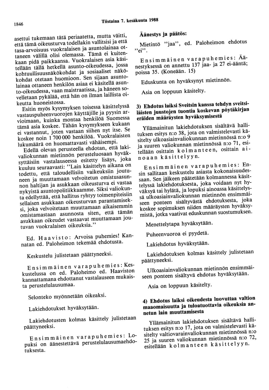 1846 Tiistaina 7.