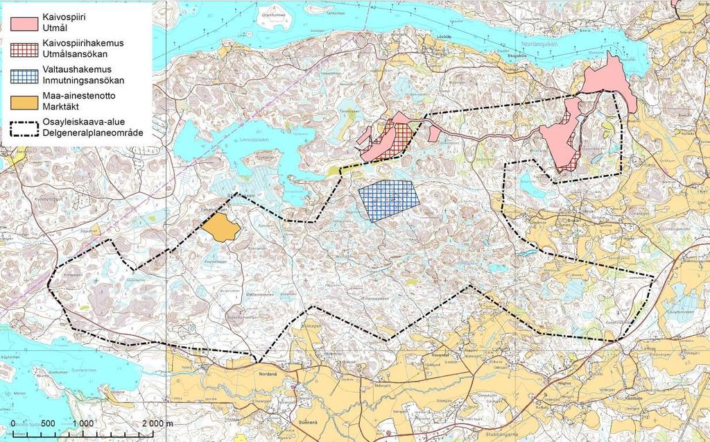 gabroa. Alueella on toiminnassa oleva maasälpäkaivos (Sibelco Nordic Oy Ab), sekä maaainestenottotoimintaa (Lemminkäinen Oy).