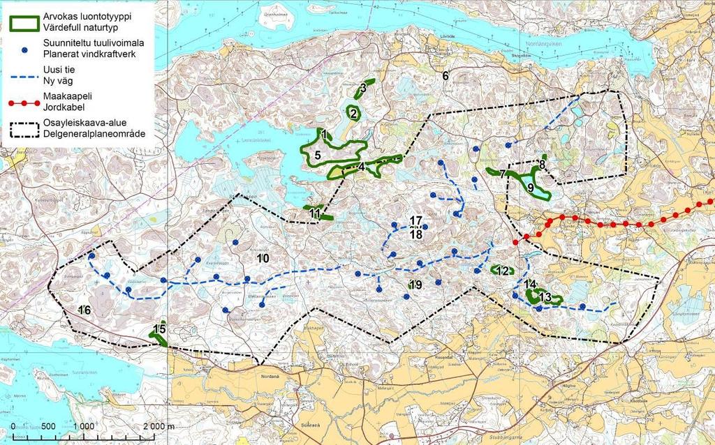 Kaava-alueen keskellä on kaksi pienialaista lammikkoa (kohteet 17 ja 18), jotka lienevät syntyneet ihmisen toimesta. Lammikkojen reunoilla on monipuolista luhtakasvillisuutta ja järviruokoa.