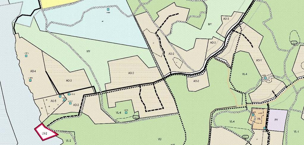 3 0,15-0,25 (ohjeellinen erillispientalotontin koko on 1500 m2). AO-2 alueille saa sijoittaa vähäisessä määrin lähipalveluita. Aluevaraus sisältää asuinkorttelit, kadut sekä lähipuistot.