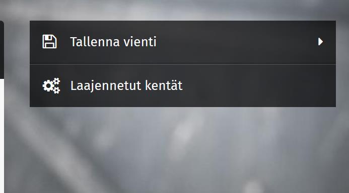 Jos luomasi raportti on sellainen, jota oletat tarvitsevasi vielä uudestaan, voit tallentaa sen sivun oikeasta yläreunasta kohdasta Tallenna vienti (- uutena