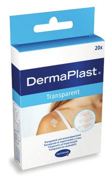 LAASTARIT DermaPlast Transparent läpinäkyvä laastarilajitelma Vedenkestävä, likaa hylkivä ja hengittävä läpinäkyvä laastarilajitelma ihonvärisellä haavatyyynyllä.