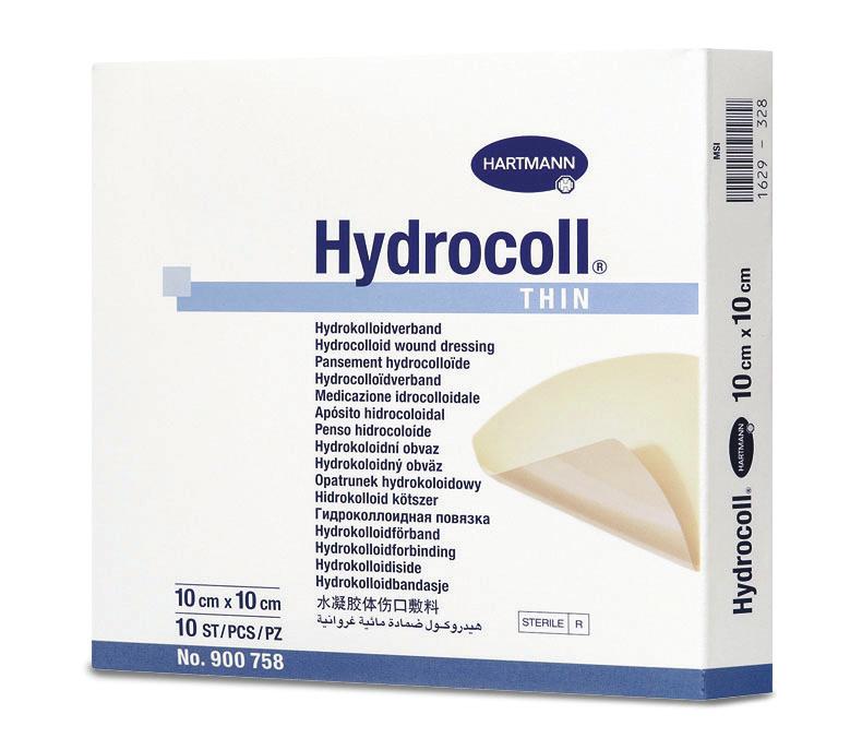 HYDROKOLLOIDIT Hydrocoll Hydrocoll thin Hydrokolloidi, steriili Läpikuultava ja kiinnittyvä hydrokolloidisidos vähän