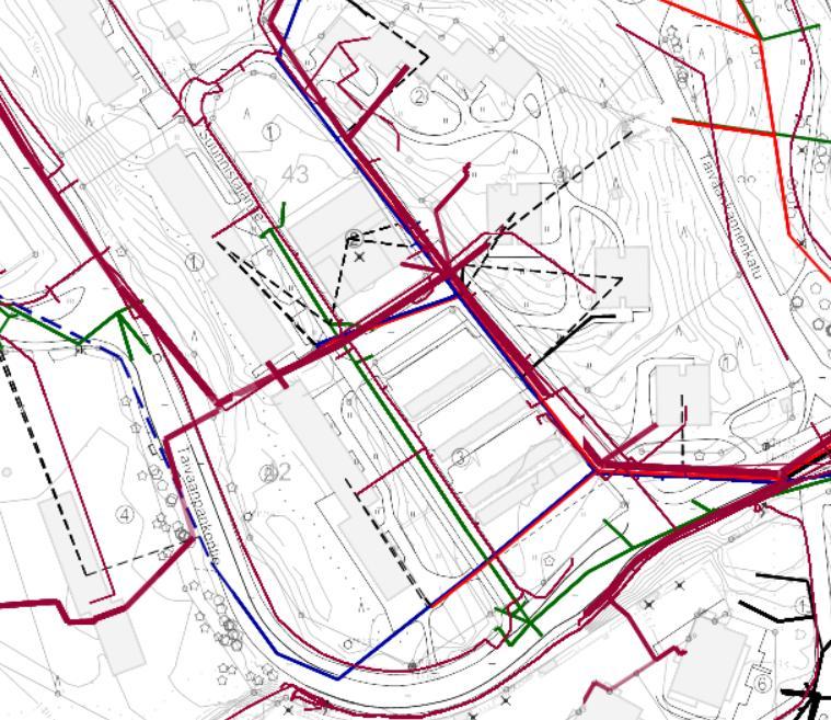 Kunnallistekniset verkostot: RAJALAN AITTA, PUIJONLAAKSO 12-43 14 Suunnittelualueelle sijoittuu olevia verkostoja: vesi- ja viemäriverkostoja sekä kaukolämpö-, teleliikenne- ja sähköverkostoja.